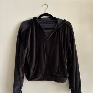 ALO black velvet hoodie